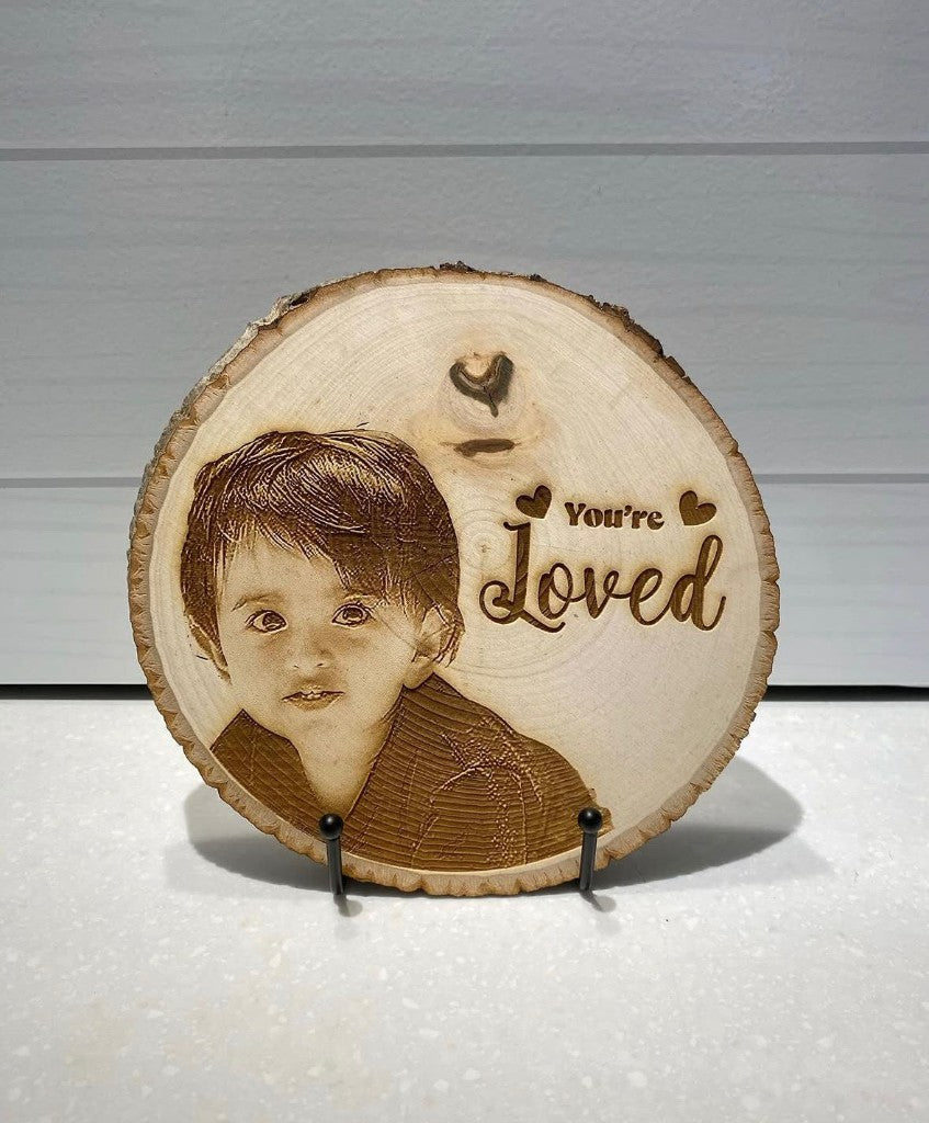 Natural wood circle engraving | wood:circle-natural
