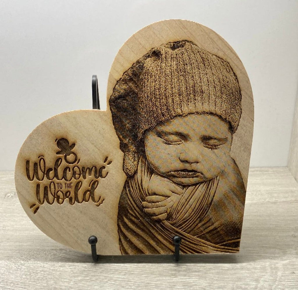 Processed heart wood engraving | wood:heart