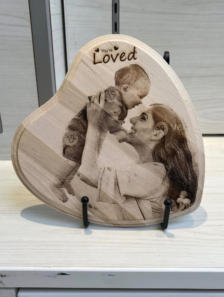 Processed heart wood engraving | wood:heart