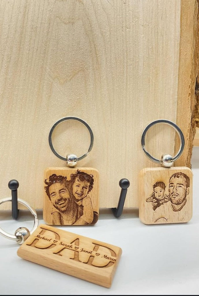 Custom wooden keychain engraving | wood:keychain